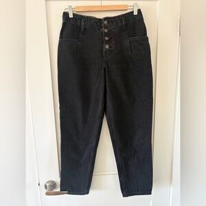 Maje | straight leg button fly black wash jeans sz 38 (medium) everyday casual